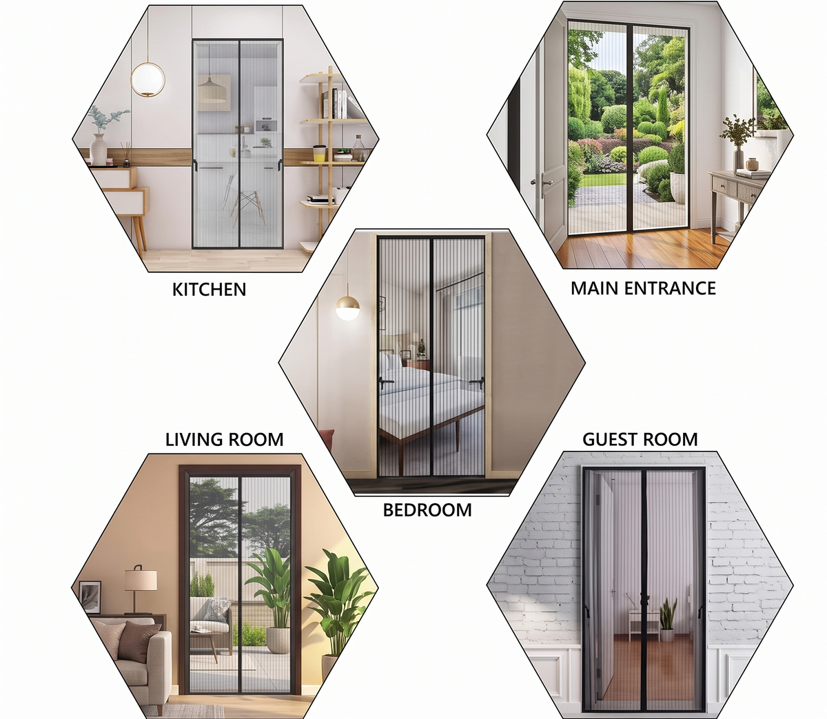 Mosquito Net for Door Polyester Magnetic Curtain