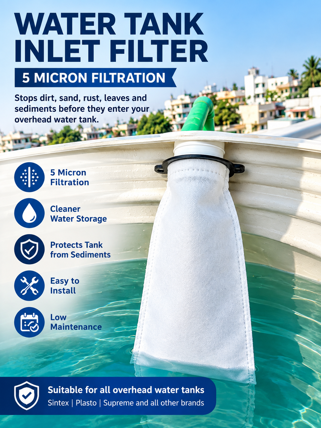 Water Tank Inlet Filter -5Micron Sediment Filter-Buy 1 Get 1 Free