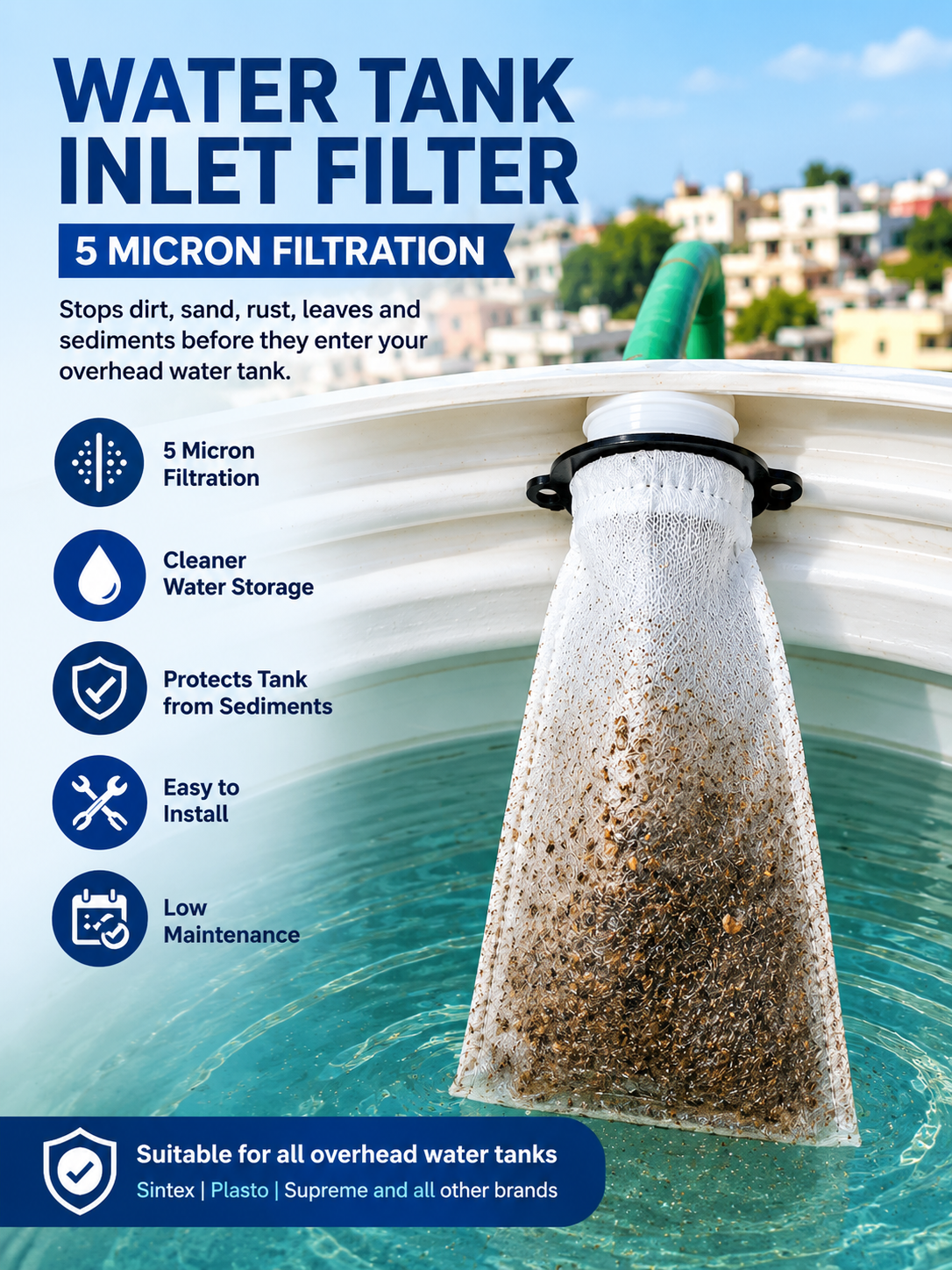 Water Tank Inlet Filter -5Micron Sediment Filter-Buy 1 Get 1 Free